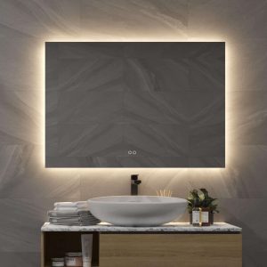 Badkamerspiegel met indirecte verlichting, verwarming, instelbare lichtkleur en dimfunctie 100×70 cm