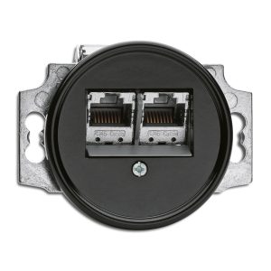 Inbouw wandcontactdoos data 2-voudig bakeliet 100722 THPG