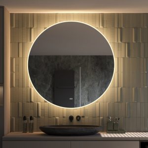 Ronde badkamerspiegel met directe en indirecte verlichting, verwarming, instelbare lichtkleur en dimfunctie 120×120 cm