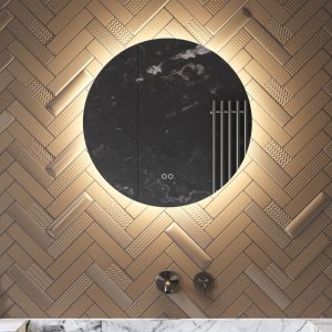 Ronde badkamerspiegel met indirecte verlichting, verwarming, instelbare lichtkleur en dimfunctie 60×60 cm