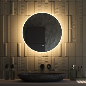 Ronde badkamerspiegel met directe en indirecte verlichting, verwarming, instelbare lichtkleur en dimfunctie 60×60 cm