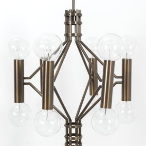 Brutalistische hanglamp bronskleurig