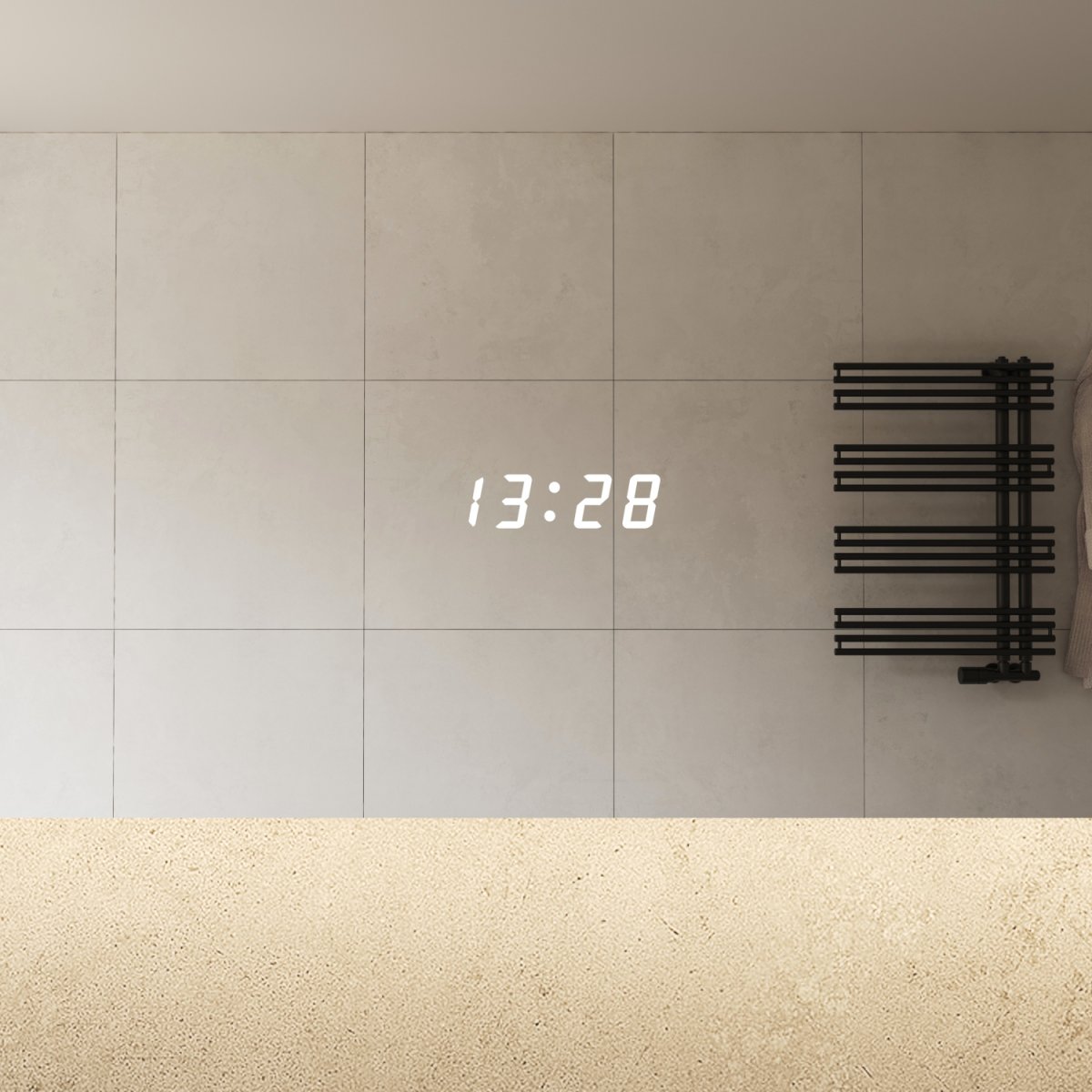 Badkamerspiegel met directe en indirecte verlichting, verwarming, klok, sensor en dimfunctie 140×70 cm - Afbeelding 4