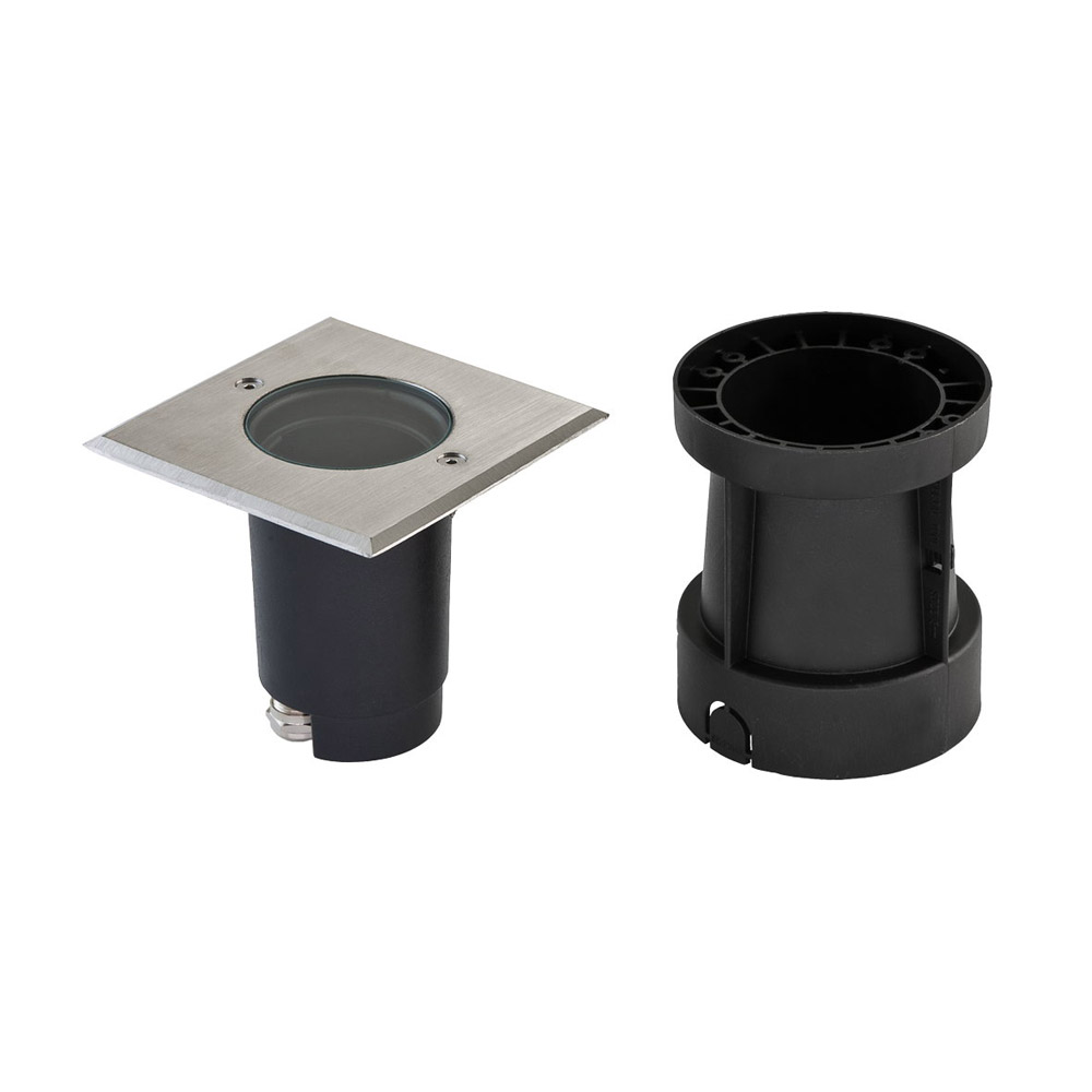 Grondinbouwspot RVS GU10 230V vierkant - Afbeelding 3