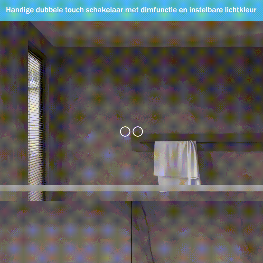 Organische badkamerspiegel met indirecte verlichting, verwarming, instelbare lichtkleur en dimfunctie 140×75 cm - Afbeelding 7