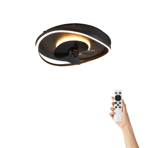 Plafondventilator Sofia met verlichting – Ø50cm  – 3 snelheden – Afstandsbediening – Zwart