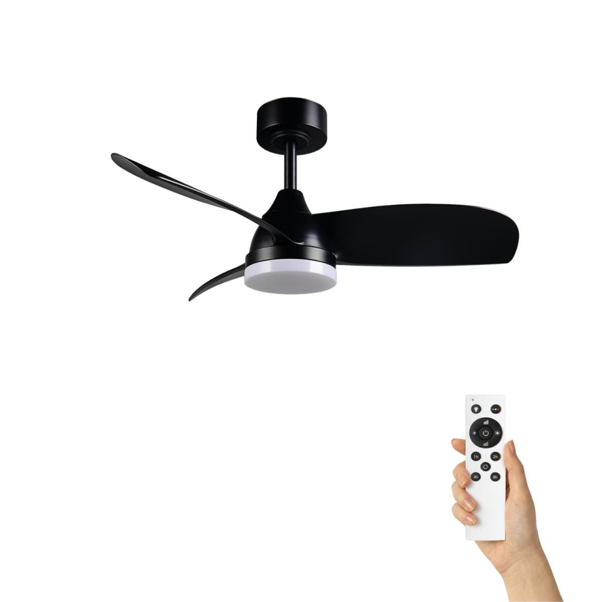 Stijlvolle plafondventilator Ingrid Ø90cm – Ultra stil & Afstandsbediening – Zwart - Afbeelding 2