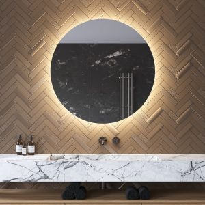 Ronde badkamerspiegel met indirecte verlichting, verwarming, instelbare lichtkleur en dimfunctie 100×100 cm