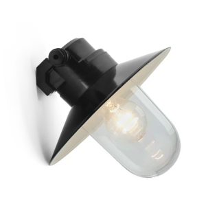Stallamp met schotel zwart/wit + Buislamp LED
