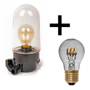 Stallamp 3-standen + LED Filament lamp