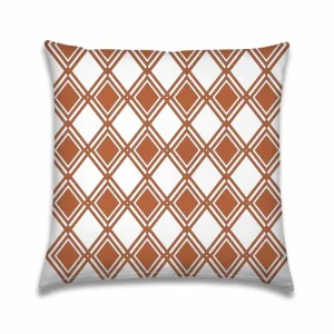 Buitenkussen Terracotta Wit Ruit