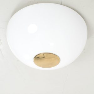 Plafondlamp messing en glas