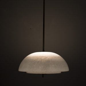 Pendellamp messing en glas